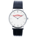 Pedre Men's Slimline Silver-Tone Strap Watch W/ White Dial